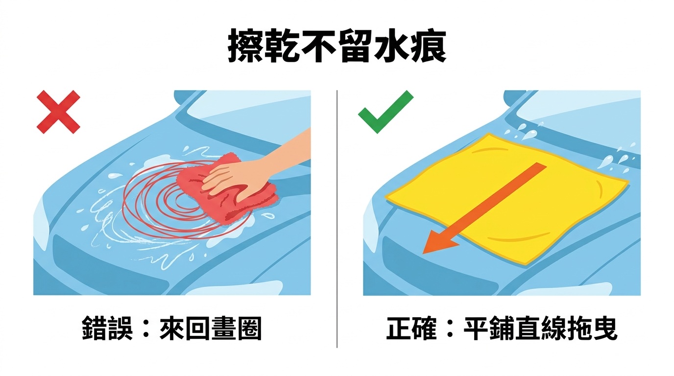 擦乾方式對比