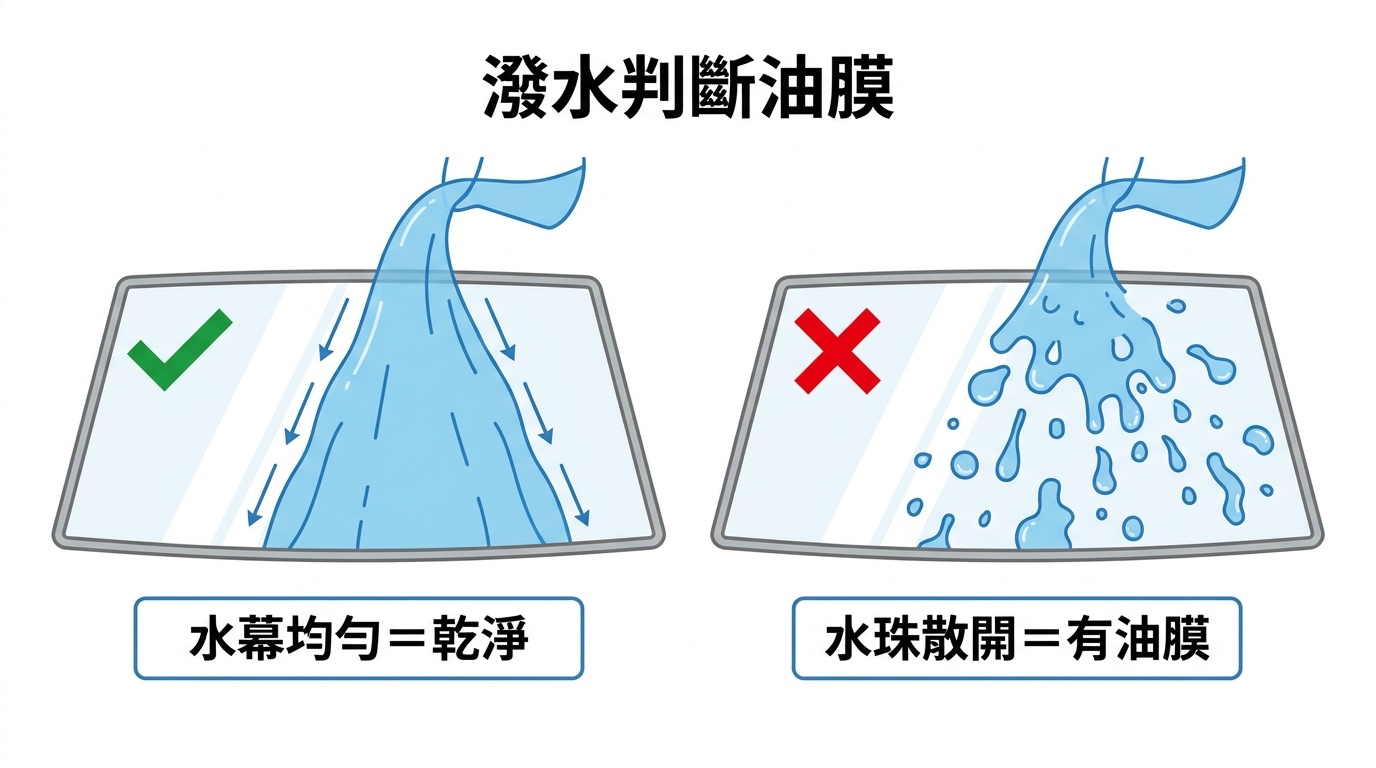 潑水判斷油膜