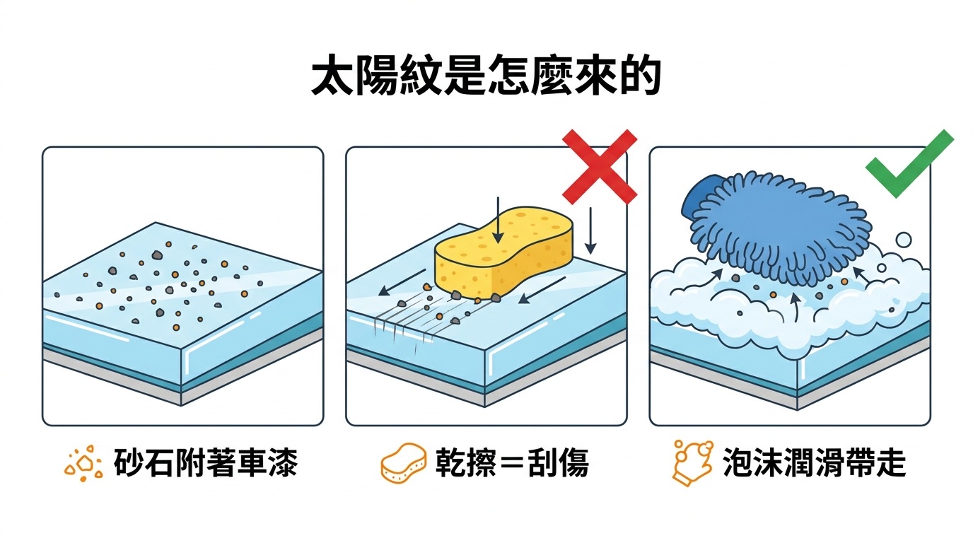 太陽紋成因剖面圖