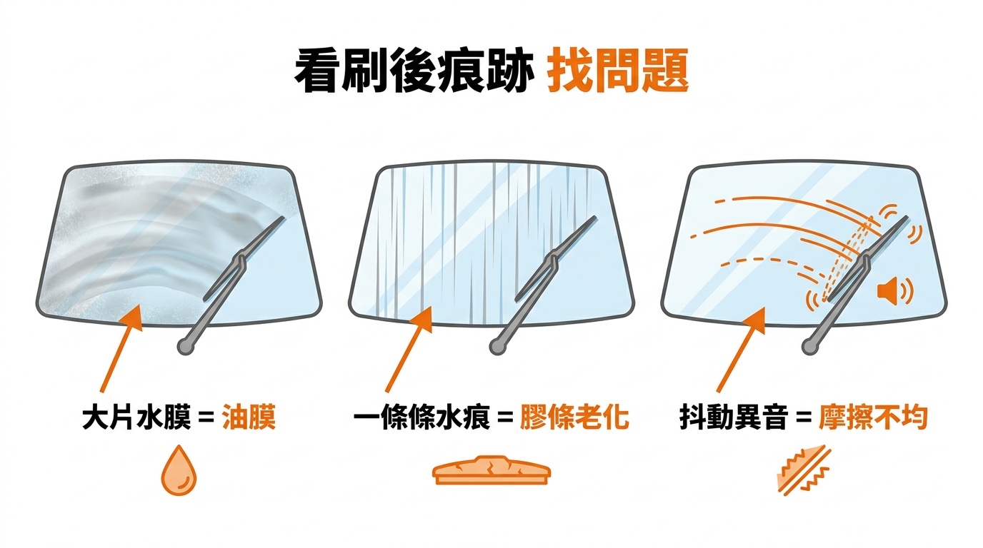 雨刷刷後痕跡判斷